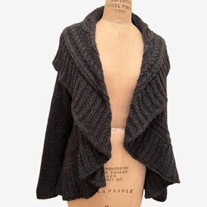 Barbara Cozy Chunky Wool Blend Shawl Cardigan Sweater
